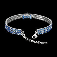 Load image into Gallery viewer, Blue Pink White Dog Rhinestone Necklace Bone Pendant Bling Collar Pet Decoration Small Animals Habitat Decoration Freeshipping
