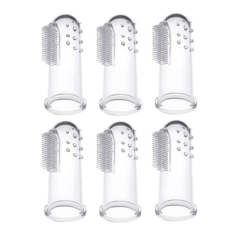 HOT-6-Pack Pet Finger Toothbrushes,Dog Tooth Cleaner Teeth Cleaning Dental Care for Dogs Cats