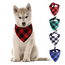 Load image into Gallery viewer, Red Green Blue White Plaid Pet Bibs Scarf Cotton Double Thickening Pet Bandana for Small Large Cats Dogs
