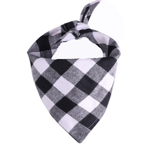 Red Green Blue White Plaid Pet Bibs Scarf Cotton Double Thickening Pet Bandana for Small Large Cats Dogs